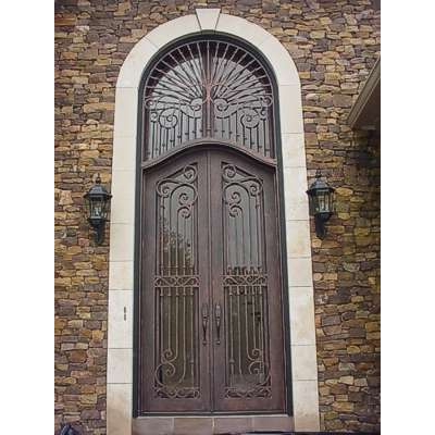 Wrought iron entrance doors