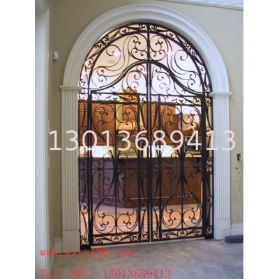 Wrought iron entrance doors